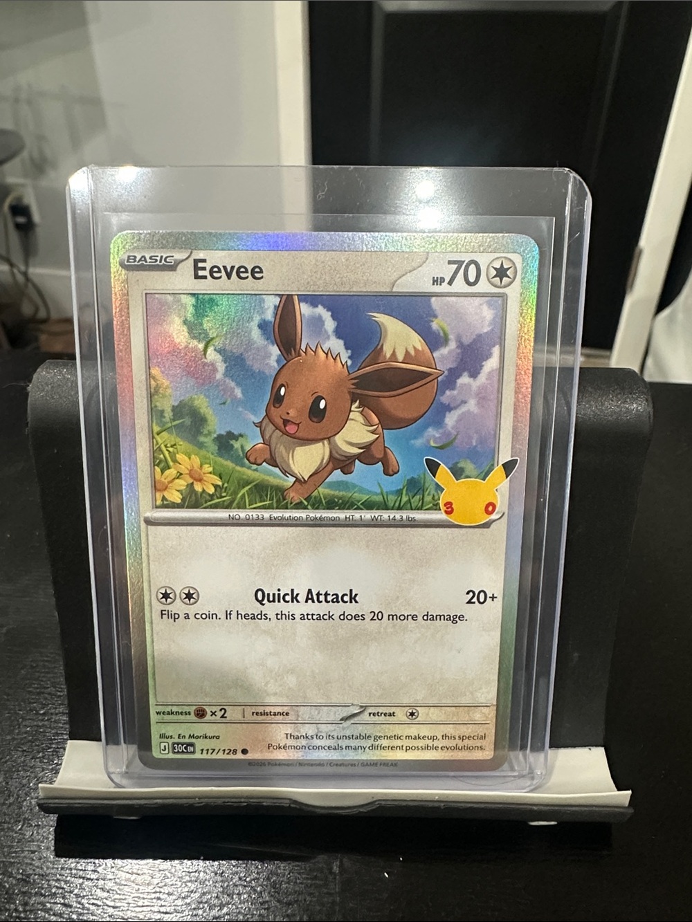 Pokemon Eevee Holofoil 30th Anniversary Trading Card